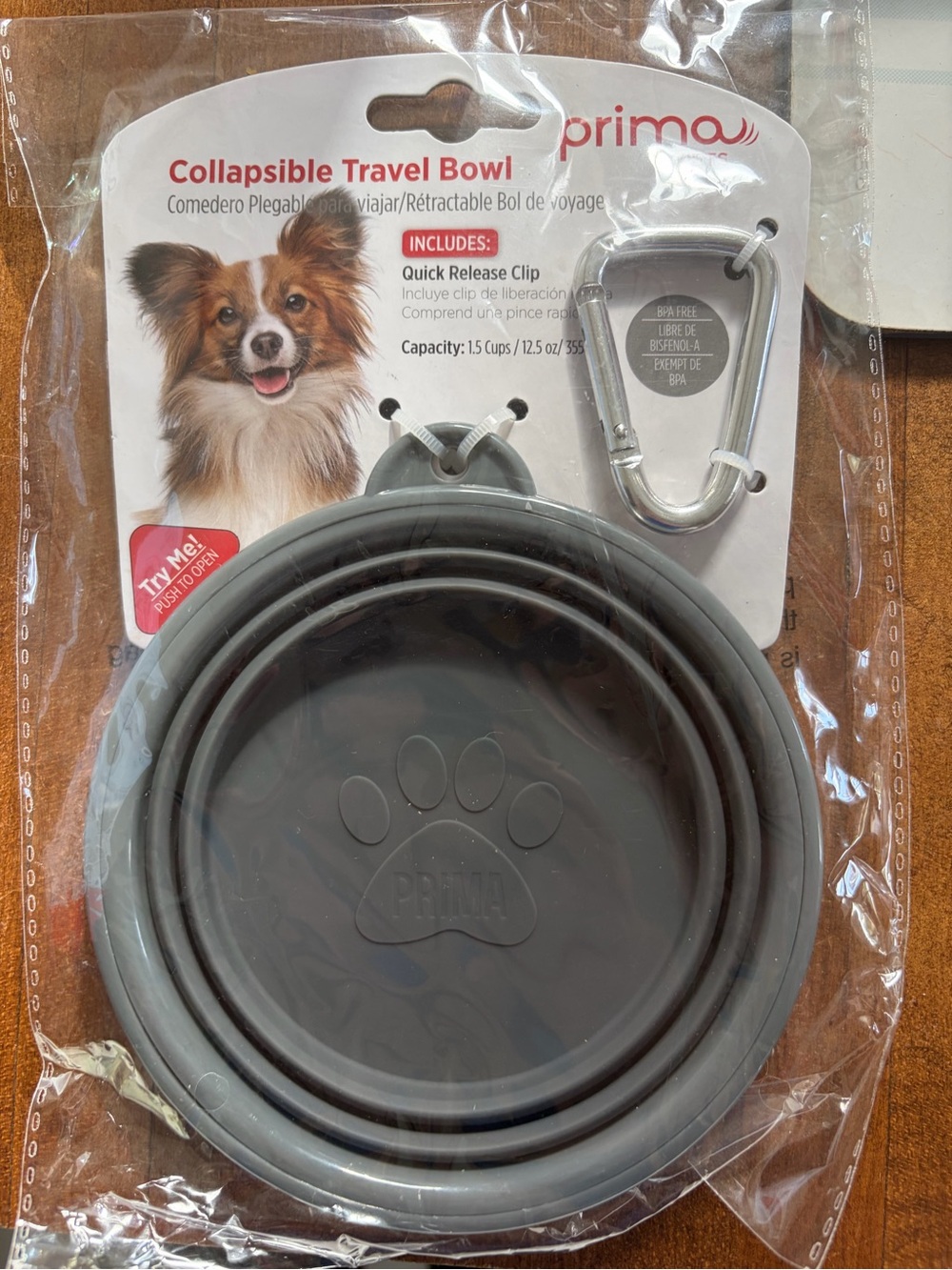 Collapsible Travel Dog Bowl - Gray